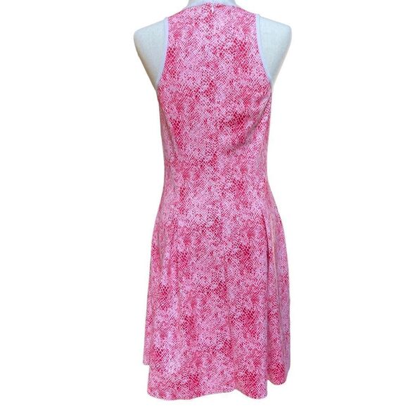 J. McLaughlin Pink Snake Skin Print Fit & Flare Sleeveless Knee Length Dress XS - Picture 5 of 10